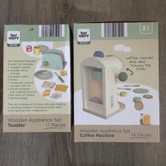 NIB ALDI Bee Happy Wooden Appliance Coffeemaker & Toaster Breakfast Bundle - Picture 5 of 7